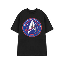 (Large) Star Trek Short Sleeved T-Shirt (Mens Black)