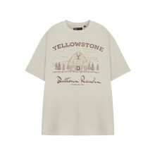 (XX-Large) Yellowstone Short Sleeved T-Shirt (Mens Beige)