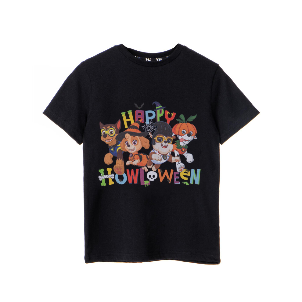 Paw Patrol (7-8 Years) Short Sleeved T-Shirt (Unisex Kids Black)