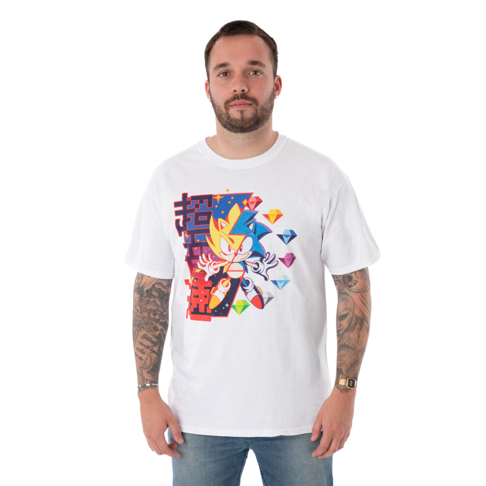 Sonic The Hedgehog (Xx-Large) Short Sleeved T-Shirt (Mens White)