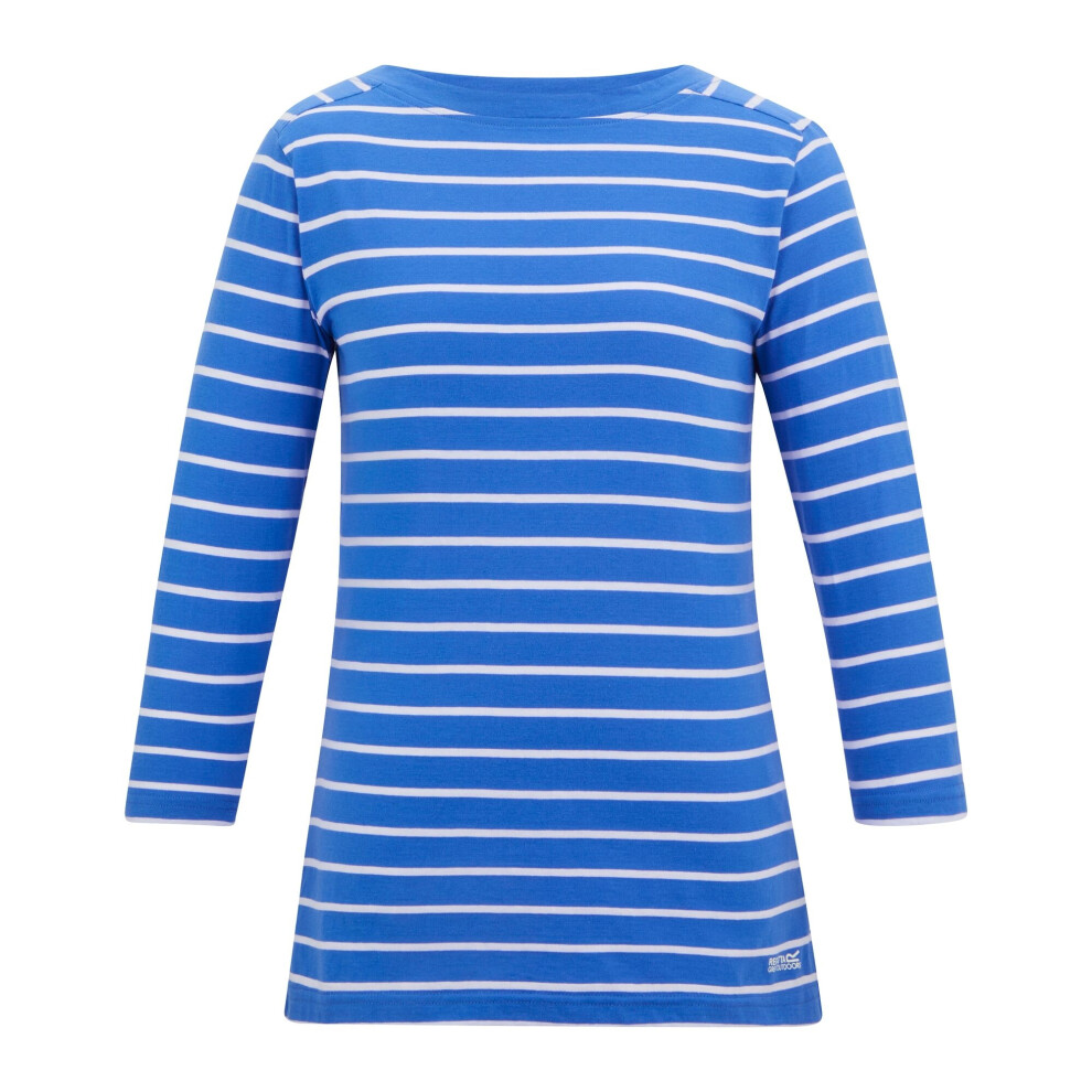 Regatta (18 Uk, Sonic Blue/White) Womens/Ladies Baylette Ii Striped T-Shirt