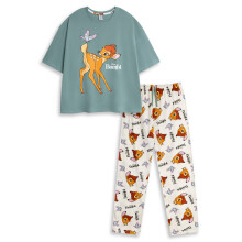 (X-Small) Disney Short Sleeve Long Leg Pyjama Set (Womens Multicoloured)