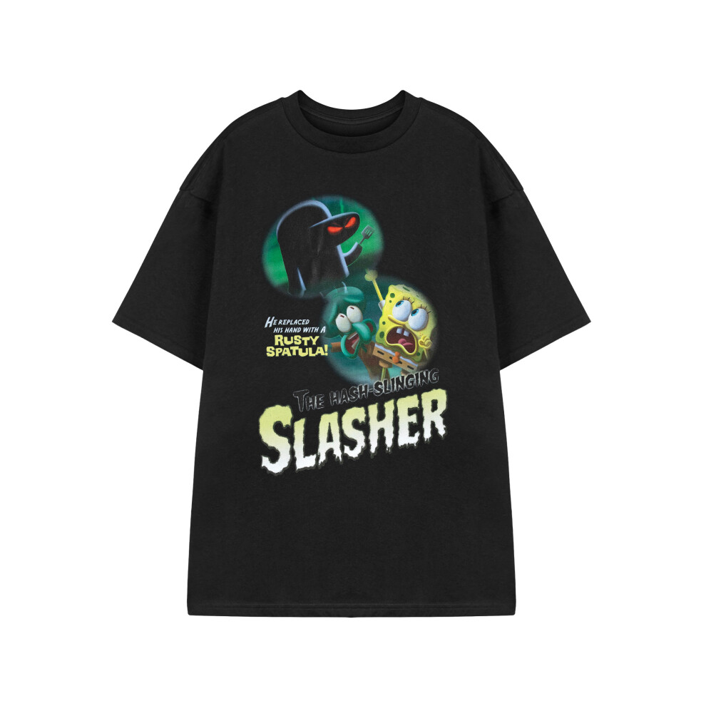 Spongebob Squarepants (Xxx-Large) Short Sleeved T-Shirt (Unisex Black)