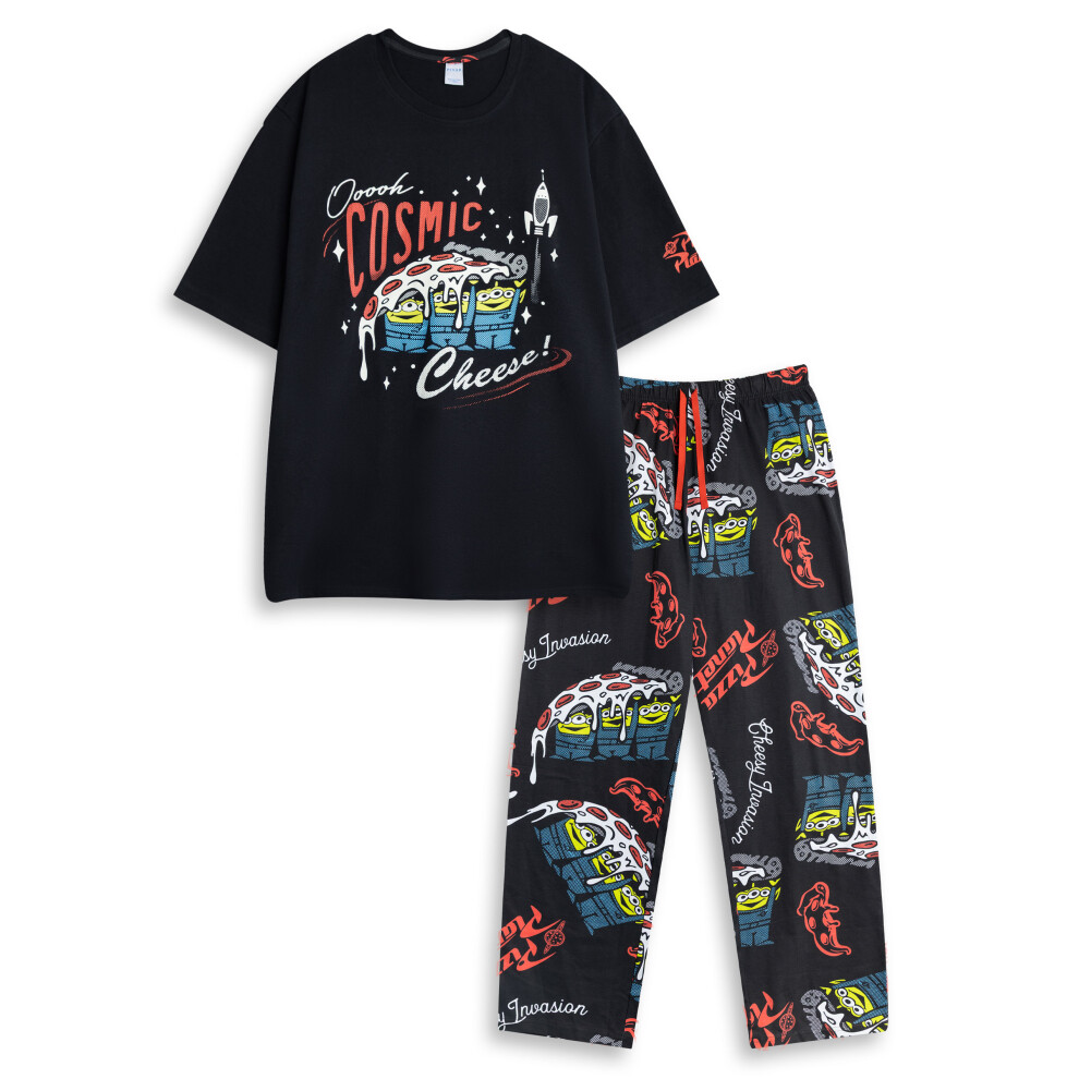 Disney (Large) Short Sleeve Long Leg Pyjama Set (Mens Black)