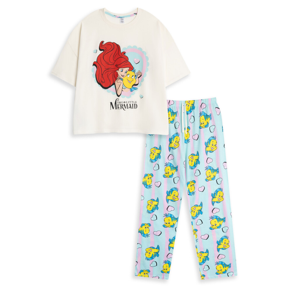 Disney (Medium) Short Sleeve Long Leg Pyjama Set (Womens Beige)
