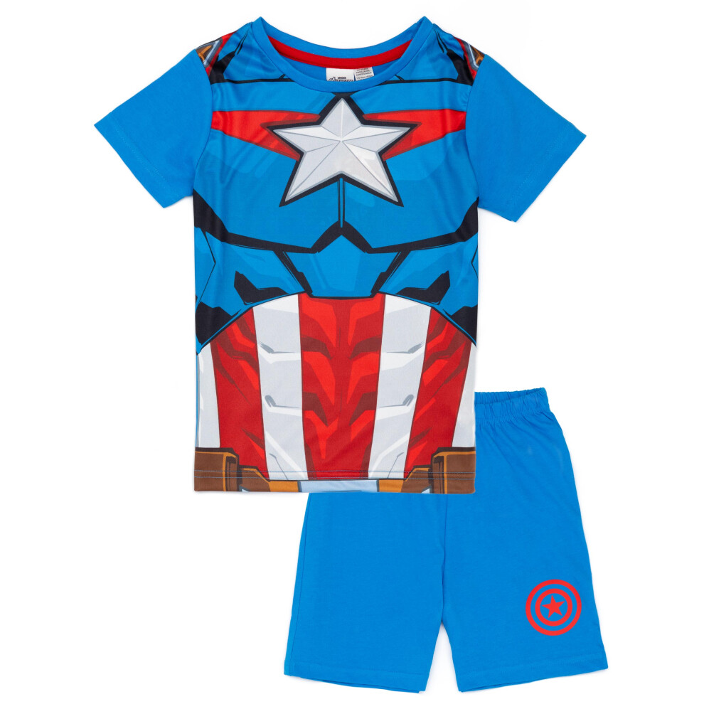 Marvel (3-4 Years) Captain America Short Sleeve Short Leg Pyjama Set (Boys Blue)