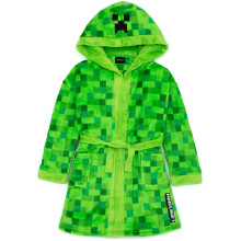 (11-12 Years) Minecraft Bathrobe (Unisex Kids Green)