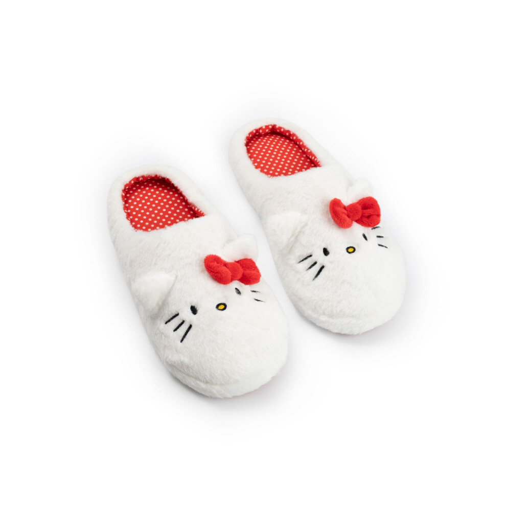 Hello Kitty (7-8 Uk) Mule Slippers (Womens White)
