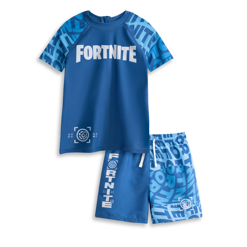 Fortnite (11-12 Years) 2 Piece Swim Set (Boys Blue)