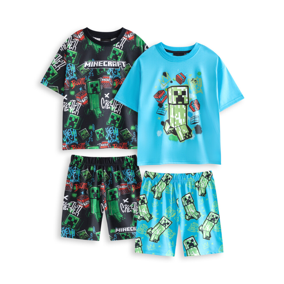 Minecraft (9-10 Years) Multi-Pack Of 2 Short Sleeve Short Leg Pyjama Set (Boys Multicoloured)