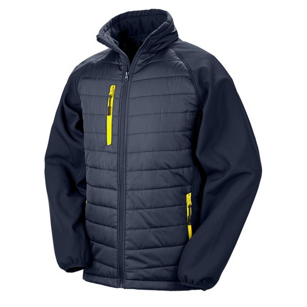 Result (Xs, Navy/Yellow) Unisex Adult Compass Softshell Padded Jacket