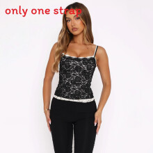 (S)Sexy Ladies Sleeveless Top With Lace Detailing And Nylon Blend For Spring Wear