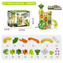 (40PCS)Dinosaur Track Marble Run Building Set With Diy Assembly For Kids Ages 3 To 6