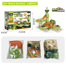 (38PCS)Dinosaur Track Marble Run Building Set With Diy Assembly For Kids Ages 3 6 To