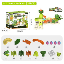 (28PCS)Dinosaur Track Marble Run Building Set With Diy Assembly For Kids Ages 3 To 6