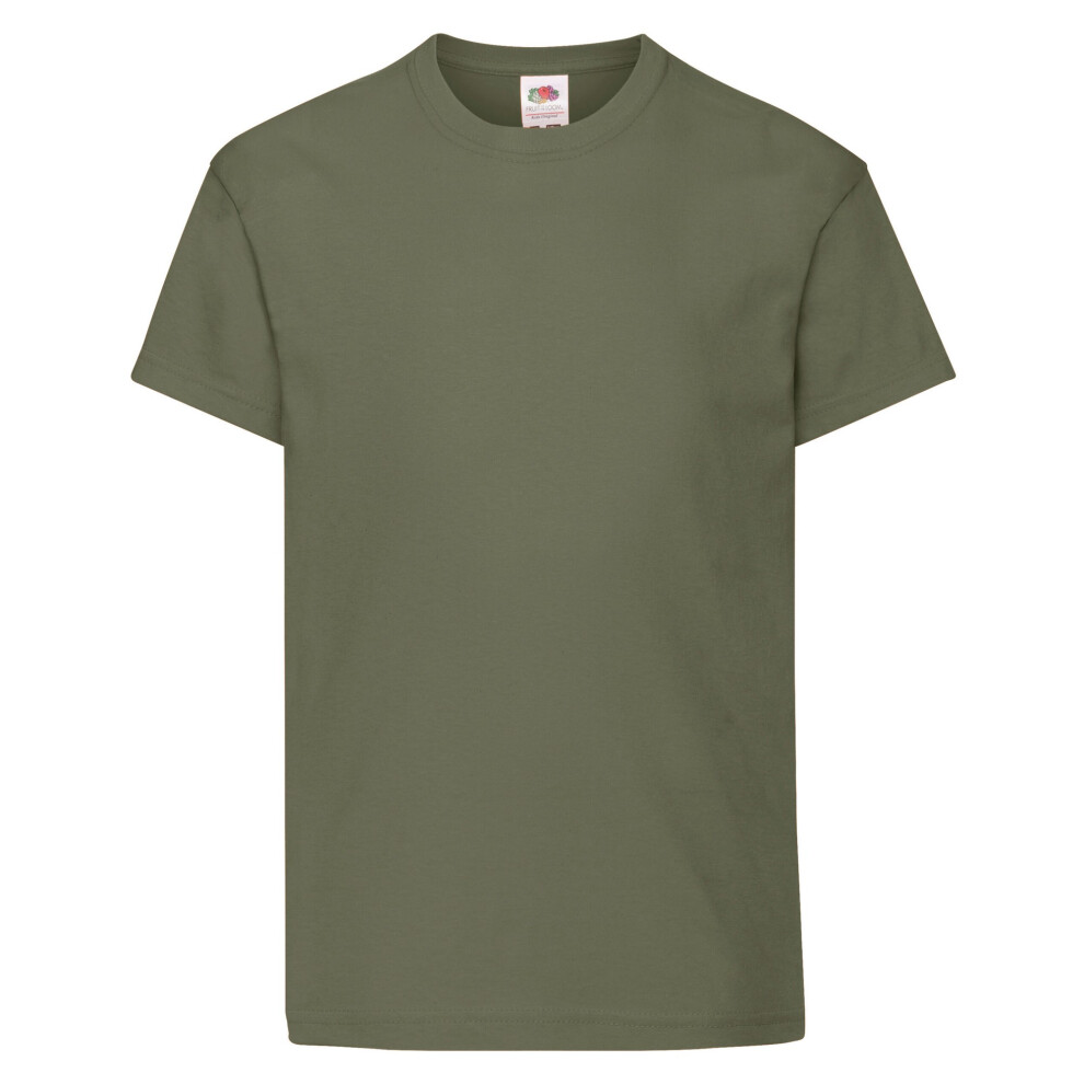Fruit Of The Loom (3-4 Years, Classic Olive) Childrens/Kids Original T-Shirt