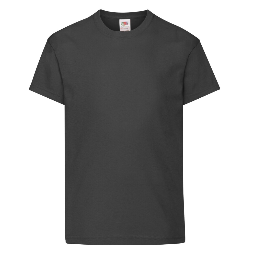 Fruit Of The Loom (7-8 Years, Black) Childrens/Kids Original T-Shirt