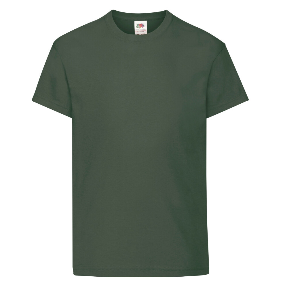 Fruit Of The Loom (7-8 Years, Bottle Green) Childrens/Kids Original T-Shirt