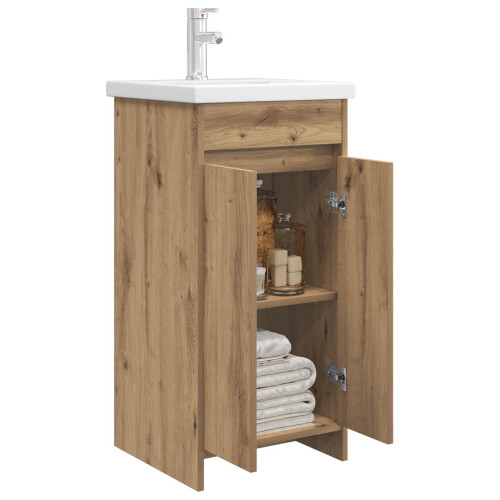 VidaXL vidaXL Badezimmerschrank mit Waschbecken Artisan-Eiche 2