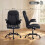 HOMCOM Linen-Look Computer Desk Chair, Black 2