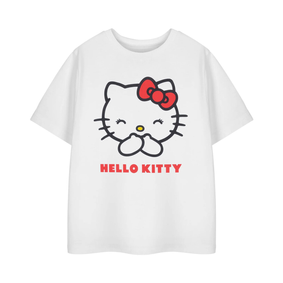 Hello Kitty (13-14 Years, White) Girls Classic Short-Sleeved T-Shirt