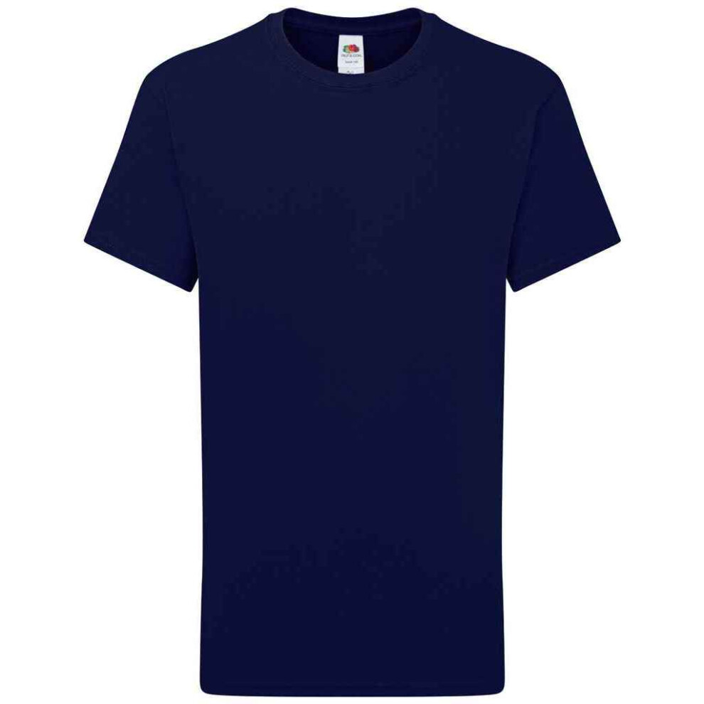 Fruit Of The Loom (5-6 Years, Deep Navy) Childrens/Kids Iconic 195 Plain T-Shirt