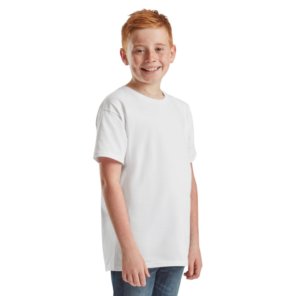 Fruit Of The Loom (12-13 Years, White) Childrens/Kids Iconic T-Shirt