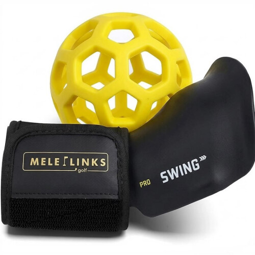 MELELINKS Right Hand,ProSWING  Swing Training Aid & Wrist Cradle & Compression Sphere Yellow