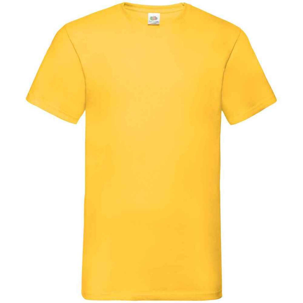 Fruit Of The Loom (S, Sunflower) Mens Valueweight V Neck T-Shirt