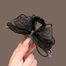 (Water Diamond)Super Fairy Stylish Water Hair Claw With Net Fabric Bow For Spring Accessory Fashion