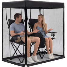 64.5" X 59" X 39" Mosquito Net for Double Canopy Chair Black Bug Beater Outdoor Netting Waterproof Roof(Netting Only)