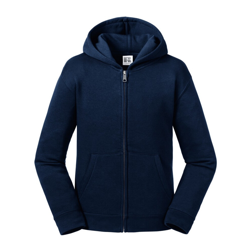 Russell (11-12 Years, French Navy) Kids/Childrens Authentic Zip Hooded Sweatshirt