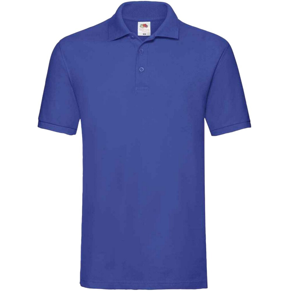 Fruit Of The Loom (M, Royal Blue) Mens Premium Cotton Pique Polo Shirt