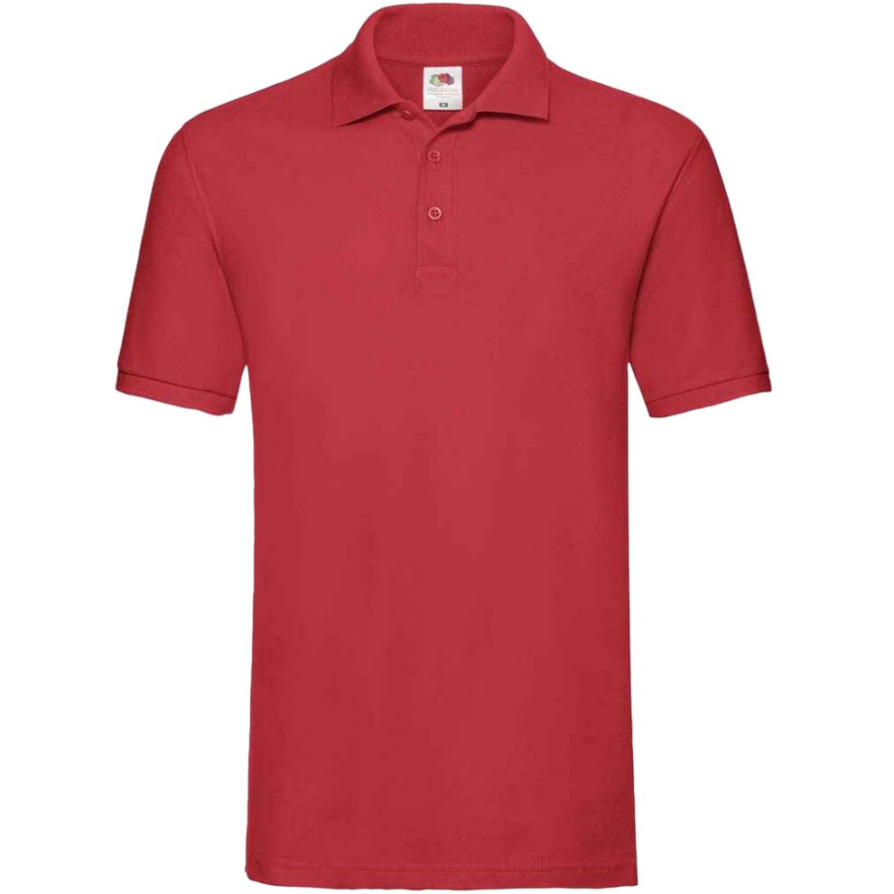 Fruit Of The Loom (Xxl, Red) Mens Premium Cotton Pique Polo Shirt