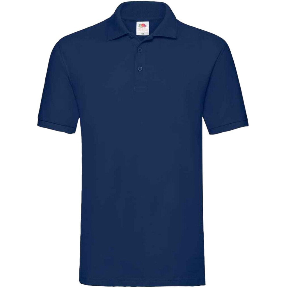 Fruit Of The Loom (S, Navy) Mens Premium Cotton Pique Polo Shirt