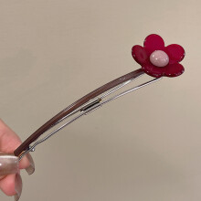 (DarkRedStem)Pinza de pelo de flores de inspiración coreana de moda para mujer con elegantes accesorios para el cabello en la espalda