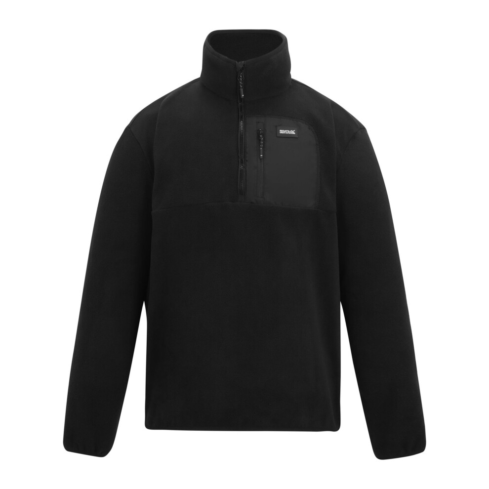 Regatta (L, Black/Black) Mens Frankie Half Zip Fleece Top