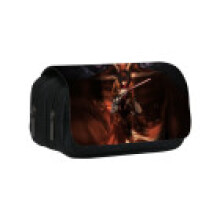 (15) On Attack Titan Anime Pattern Student Double Layer Flip Cover Bag Stationery