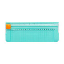 (Green) Sliding Mini Portable Paper Cutter Desktop Cutting Photo With Machine Ruler