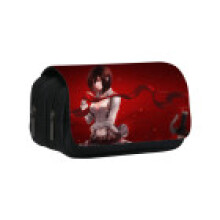 (23) On Attack Titan Anime Pattern Student Double Layer Flip Cover Bag Stationery