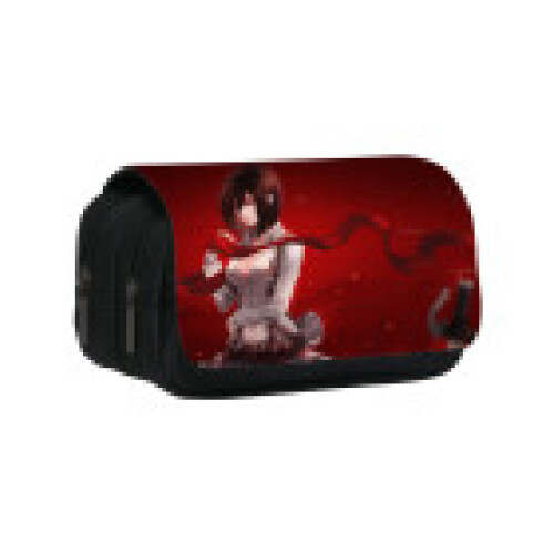(23) On Attack Titan Anime Pattern Student Double Layer Flip Cover Bag Stationery
