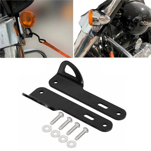 Black Front End Fork Tie Down Bracket Kit Fit for  1993-2023 Electra Glide 1