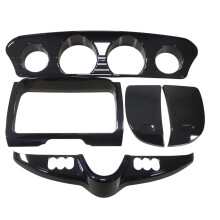 Front Gauge Stereo Accent Trim Cover Dash Panel Kit for Street Glide Electra FLHT Tri Glide Ultra 14-23