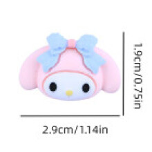 (Pink Melody)Sanrio Resin Cartoon Figuer Toys Diy Phone Case Ornaments Accessories Decor Cake