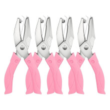 4 Pcs Handheld Hole Paper Punch Kit Single Hole Punch Round Heart and Star Hole Punch Rubber Handled