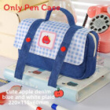 (Blue) Cowboy Novelty Art Pen Organizer Multicompartment Durable Adults Fabric Teens