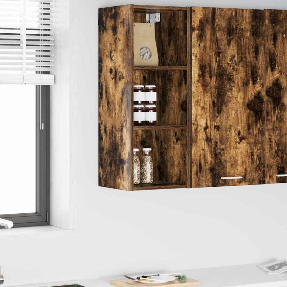 Vidaxl Hanging Cabinet Smoked Oak 30 X 29.5 X 80 Cm Engineered Wood