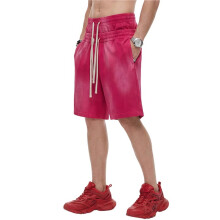 Men'S Casual Classic Shorts Athletic Sweat Shorts with Drawstring Retro Red M