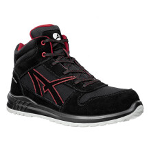 (12 UK, Black/Red) Albatros Mens Clifton Suede Mid Cut Safety Boots