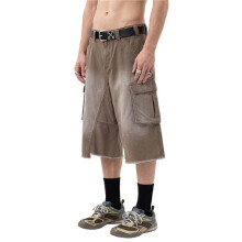 Men Shorts Baggy Long Jorts Cargo Shorts for Men Brown M